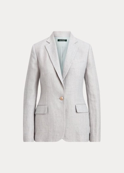 Blazer Ralph Lauren Herringbone Linen Mulher 23685-GROQ